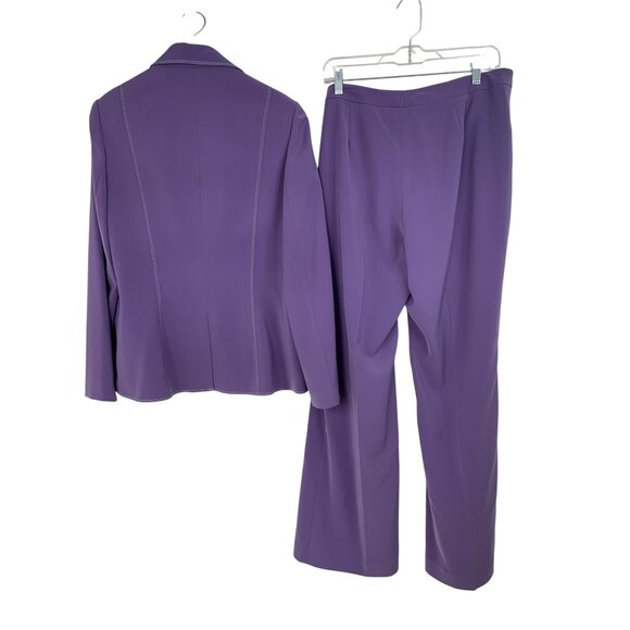 Travis Ayers Purple Two-Piece Pantsuit Size 12/14  RM10201 NWT Lined Blazer - Picture 3 of 16